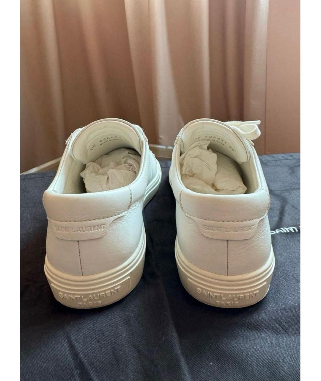 SAINT LAURENT Белые кожаные кеды, фото 4