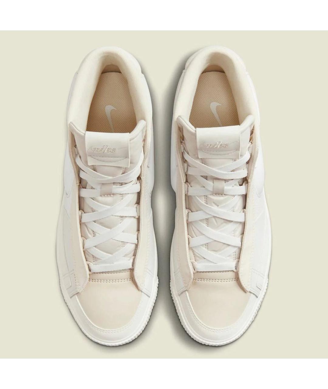 NIKE Бежевые кожаные кеды, фото 4