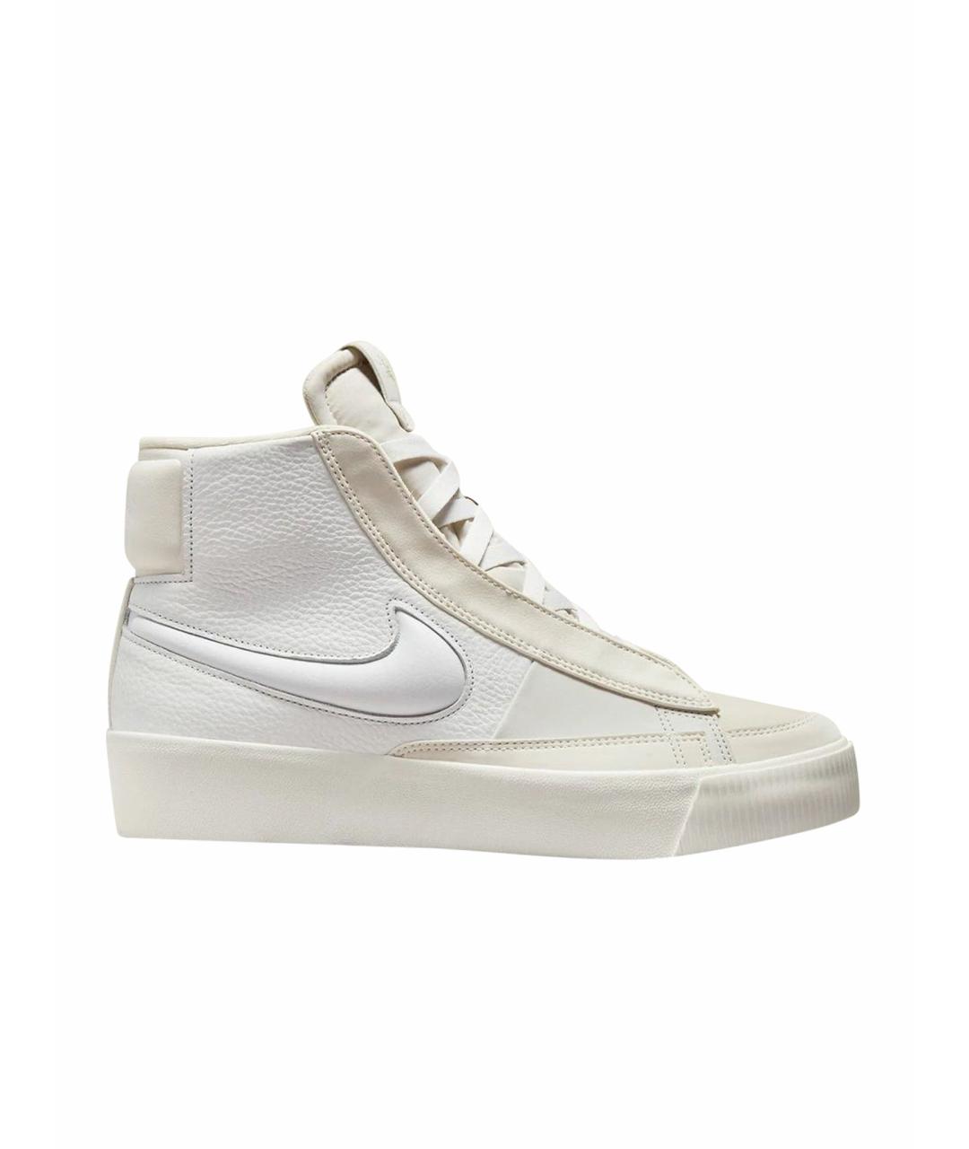 NIKE Бежевые кожаные кеды, фото 1