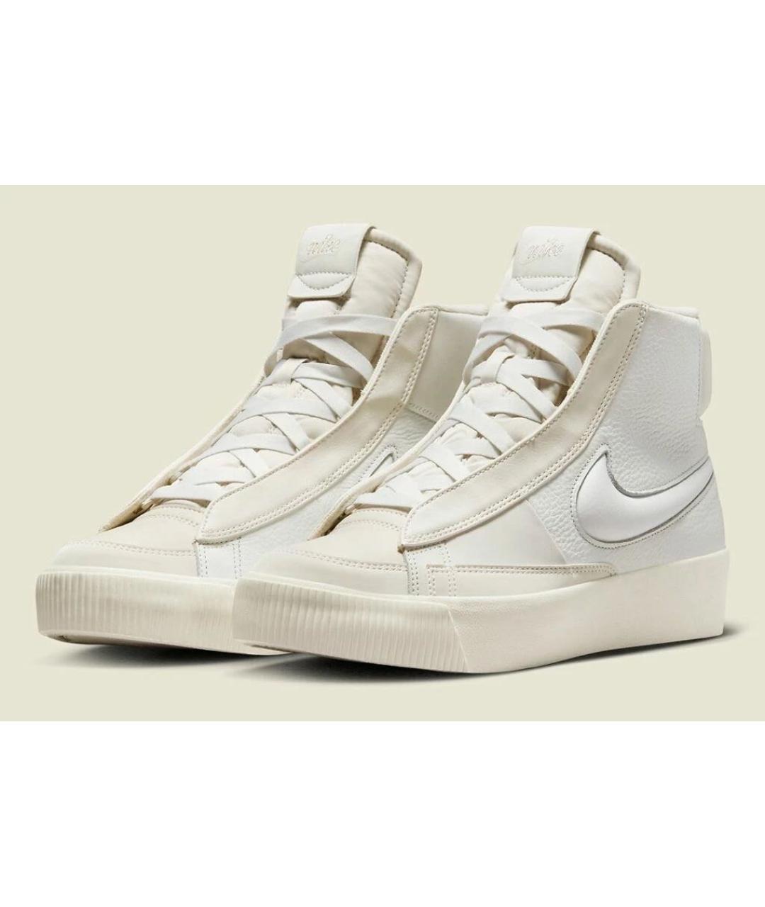 NIKE Бежевые кожаные кеды, фото 2