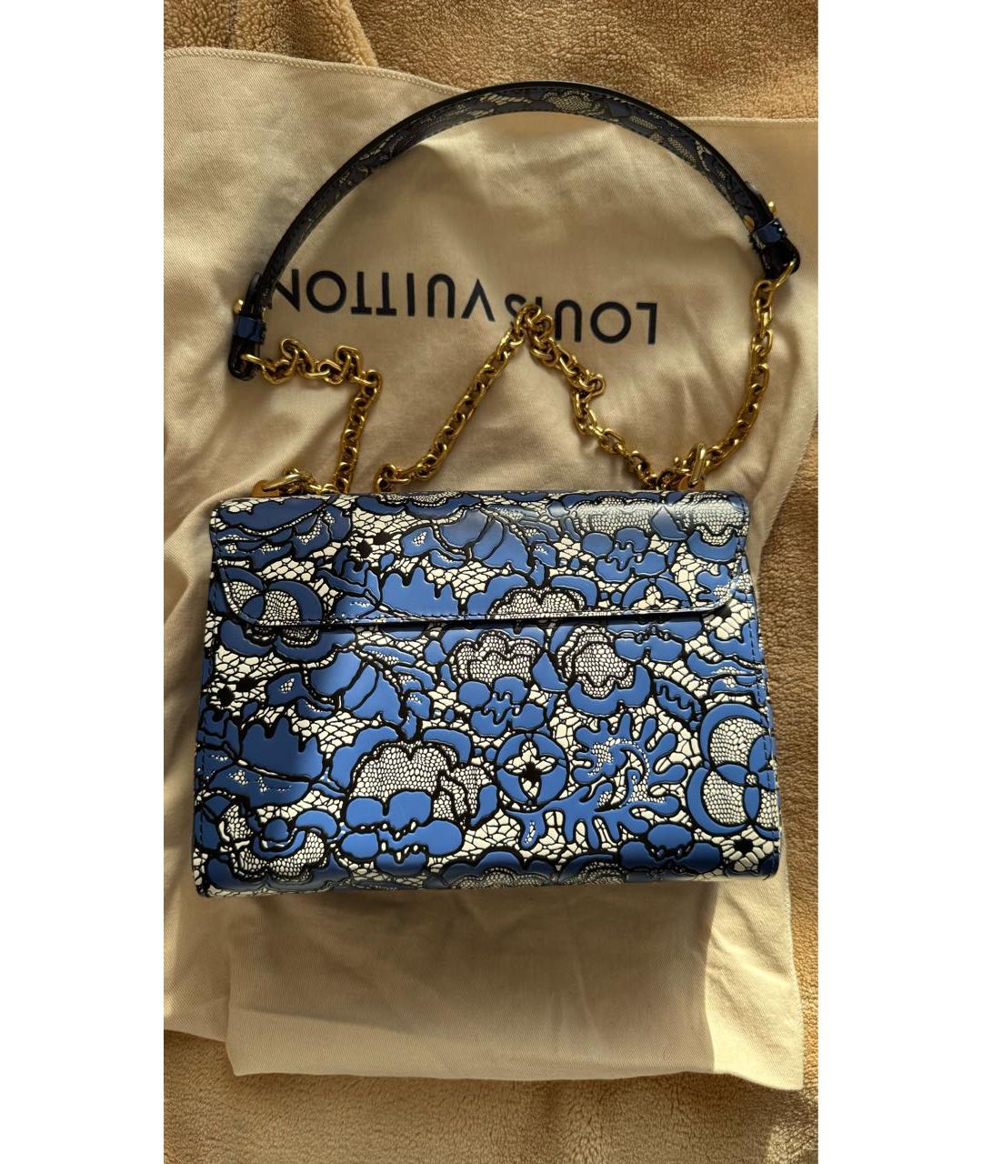LOUIS VUITTON Синяя кожаная сумка через плечо, фото 3