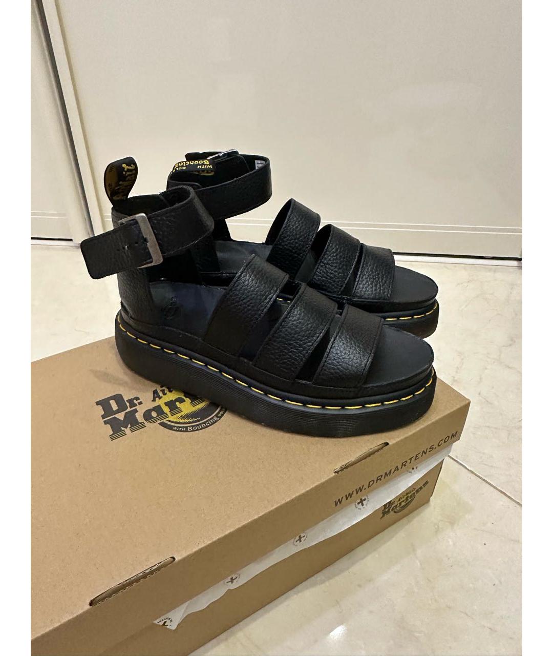 DR. MARTENS Черные кожаные сандалии, фото 9