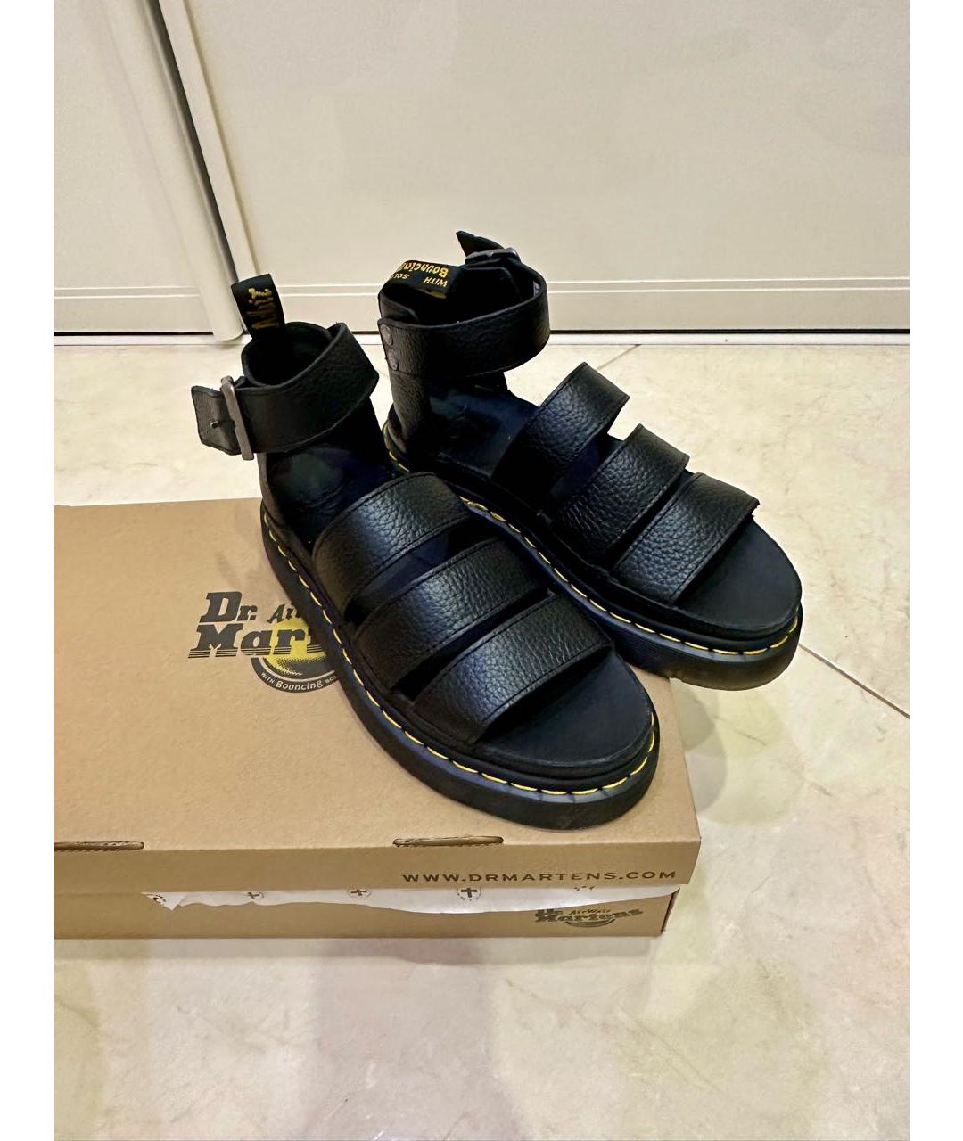 DR. MARTENS Черные кожаные сандалии, фото 2
