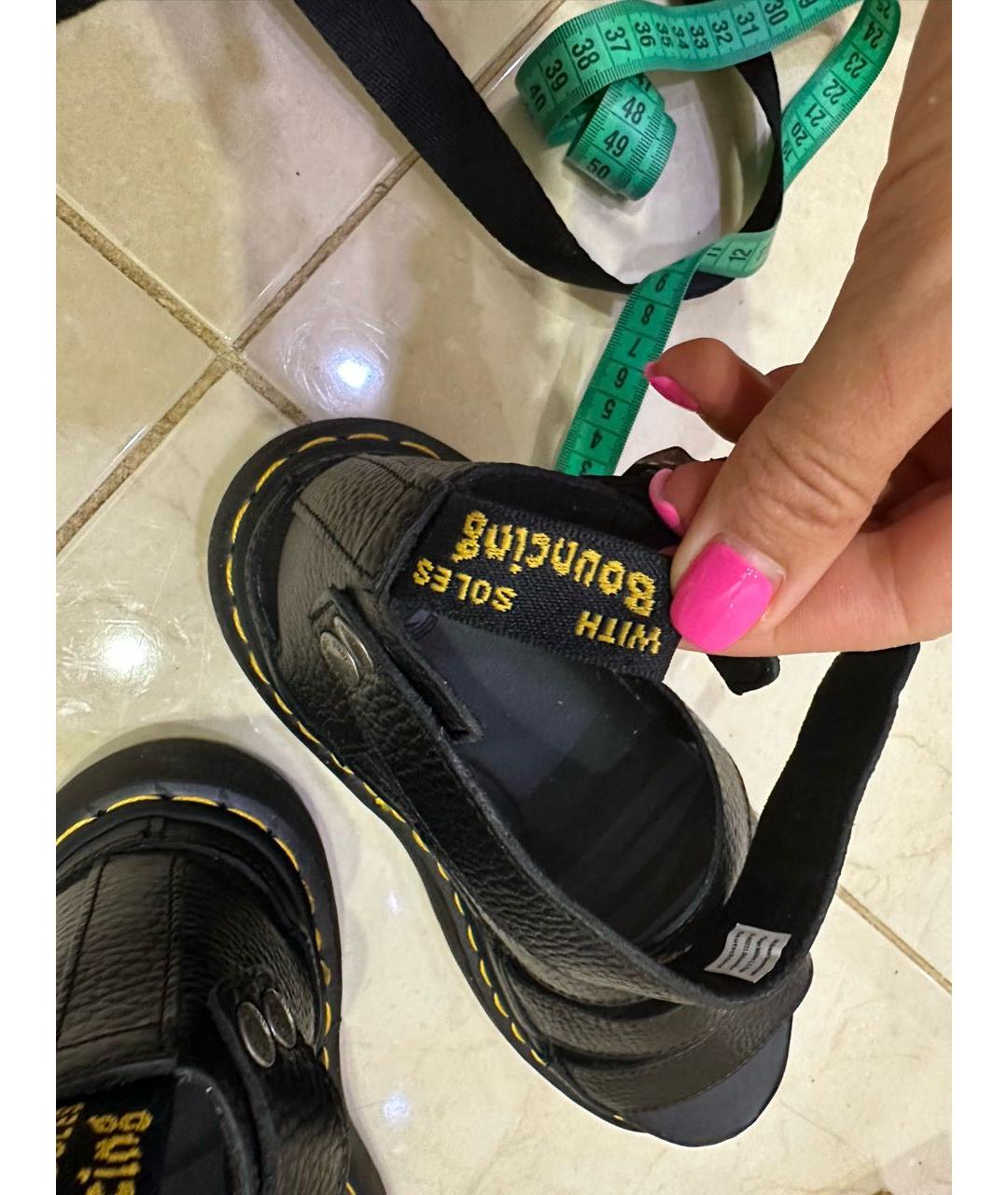 DR. MARTENS Черные кожаные сандалии, фото 4
