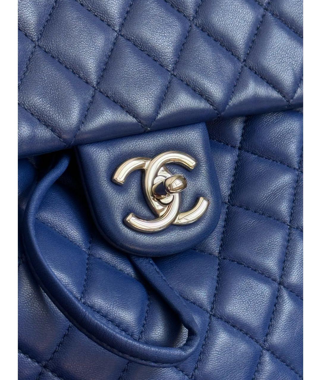 CHANEL Синий кожаный рюкзак, фото 6