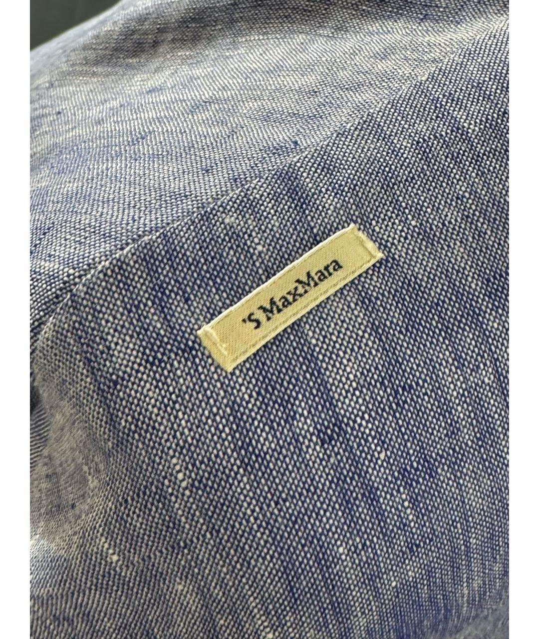 'S MAX MARA Голубая льняная рубашка, фото 3