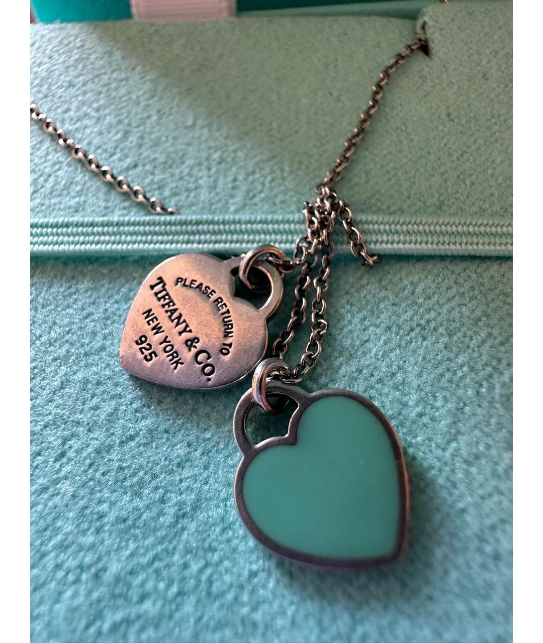 TIFFANY&CO Бирюзовое серебряное колье, фото 3