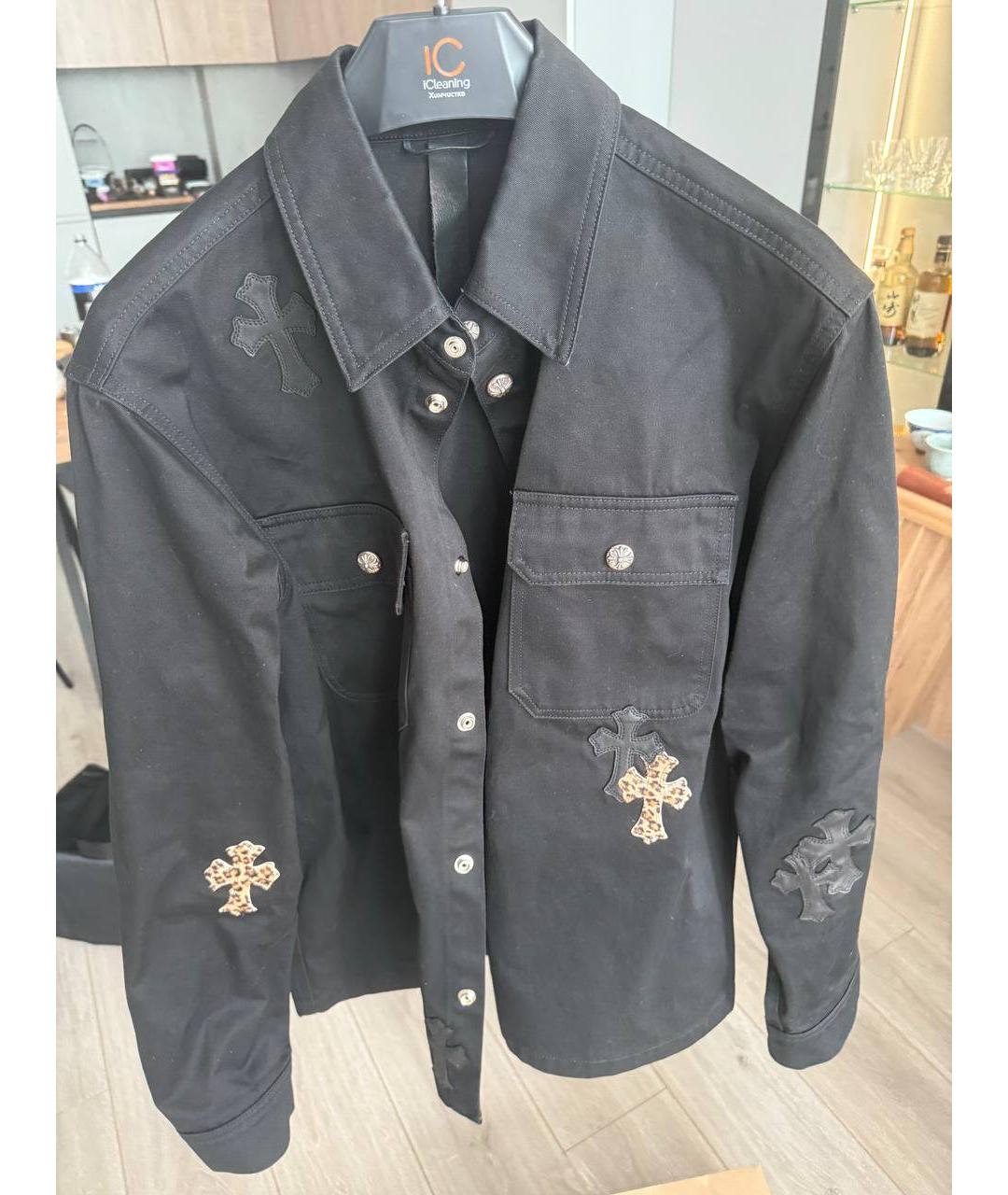 CHROME HEARTS Черная хлопковая кэжуал рубашка, фото 2