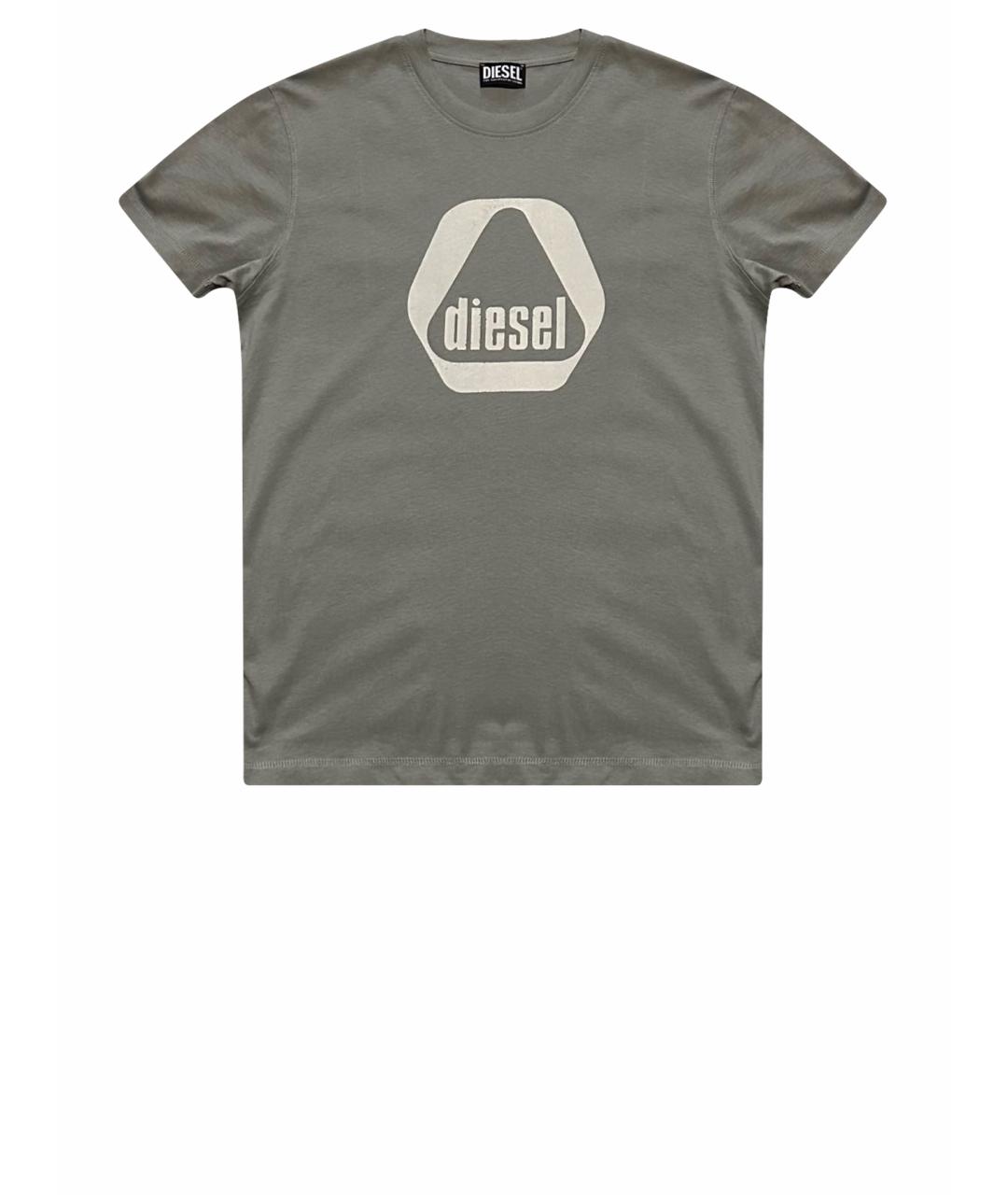 DIESEL Антрацитовая хлопковая футболка, фото 1