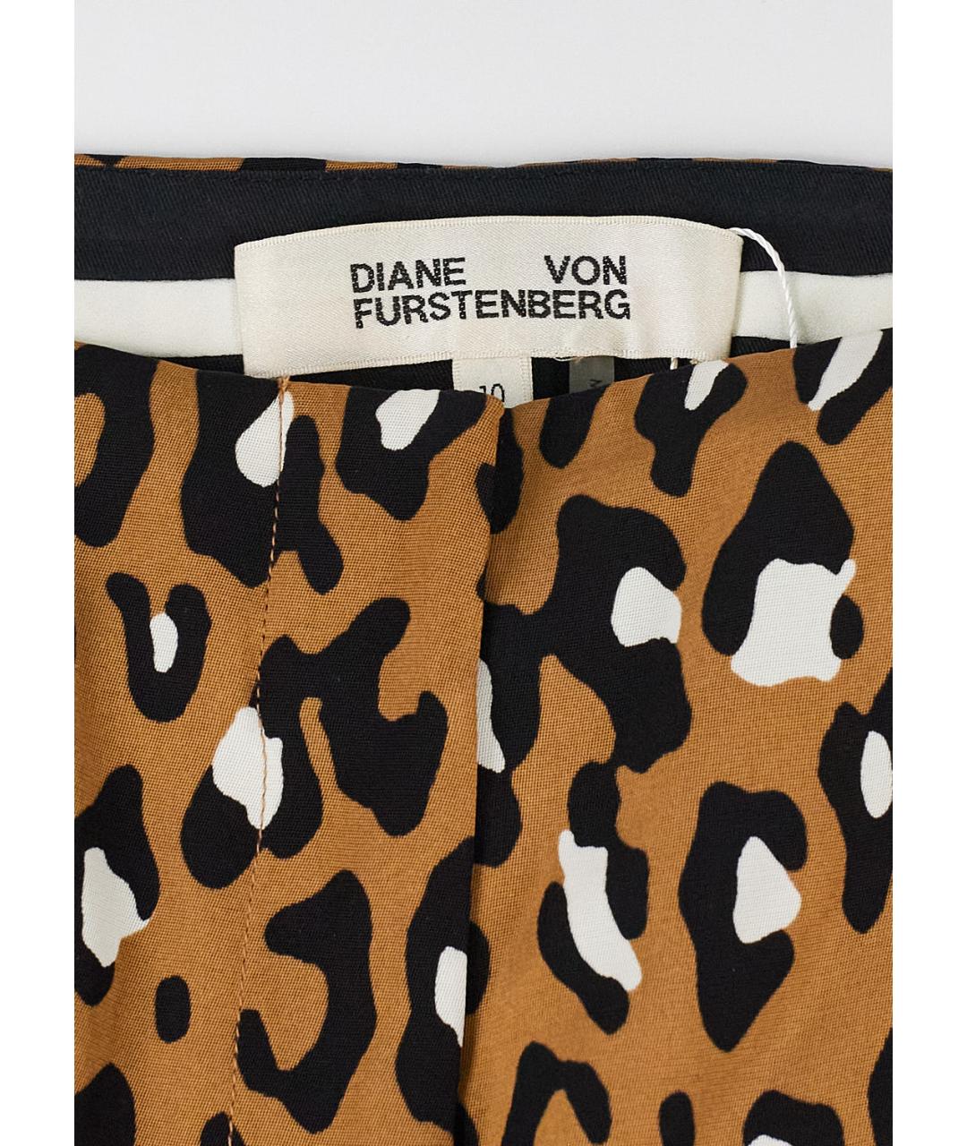 DIANE VON FURSTENBERG Коричневые вискозные прямые брюки, фото 3