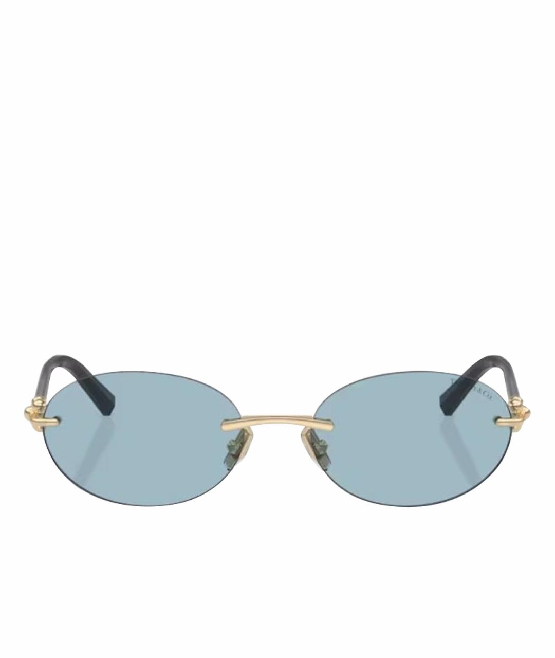 TIFFANY&CO Золотые металлические солнцезащитные очки, фото 4