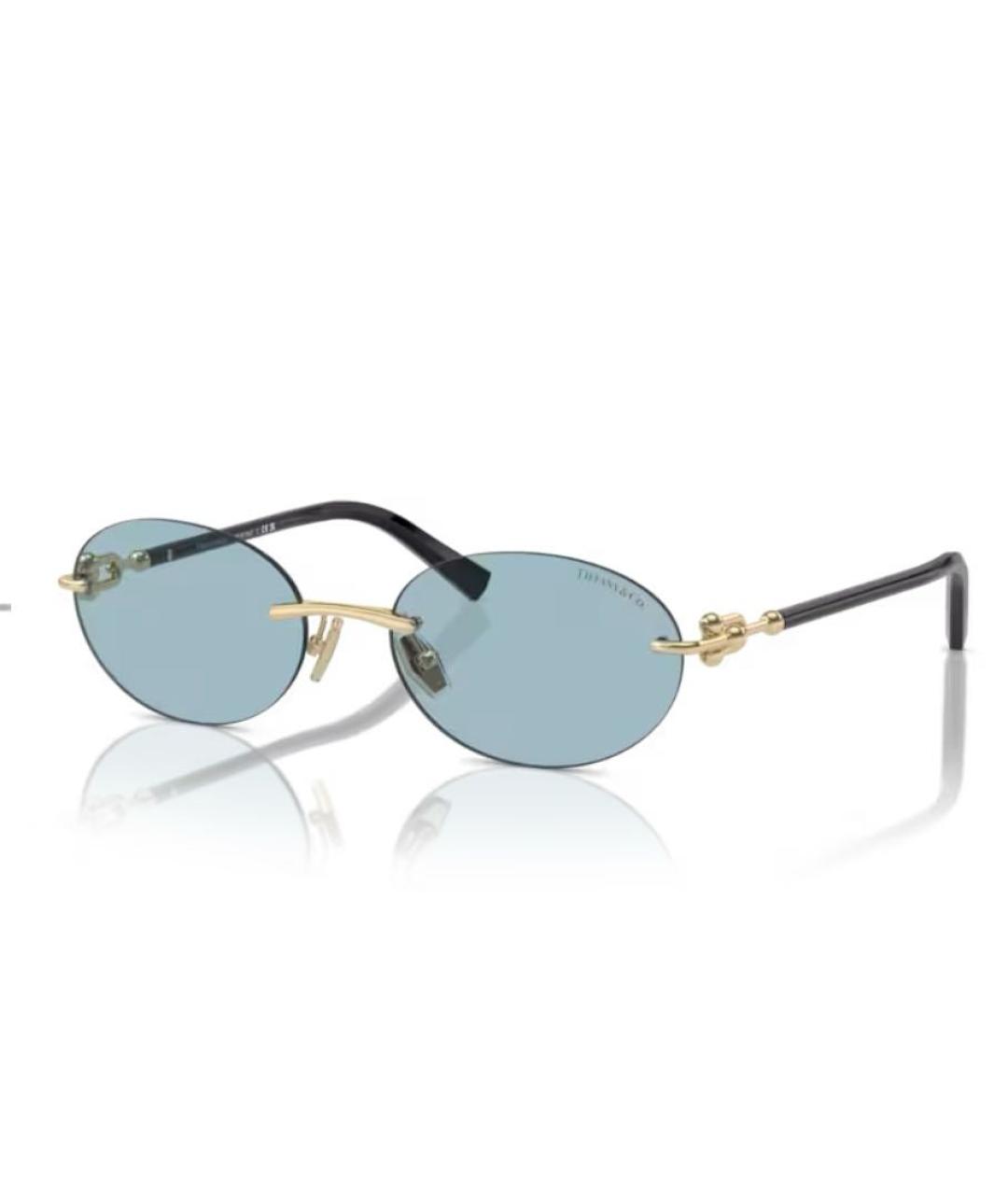 TIFFANY&CO Золотые металлические солнцезащитные очки, фото 3