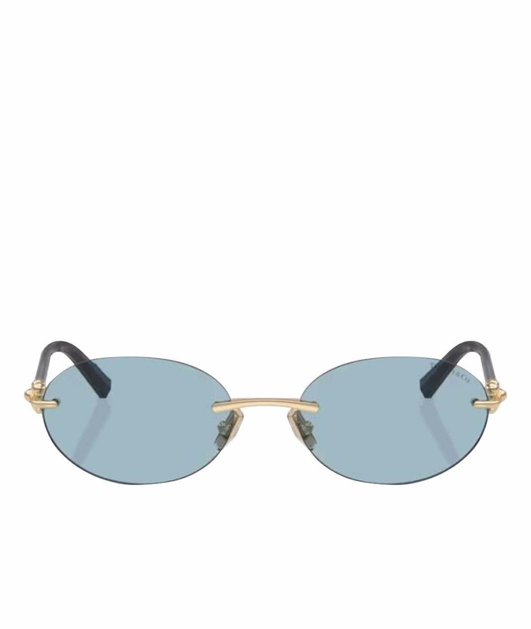TIFFANY&CO Золотые металлические солнцезащитные очки, фото 1
