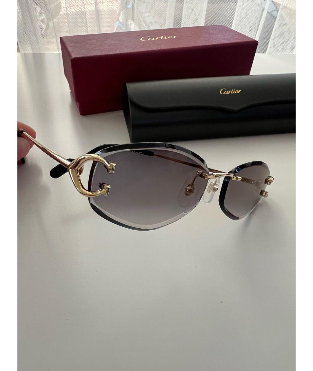 CARTIER Серые металлические солнцезащитные очки, фото 3