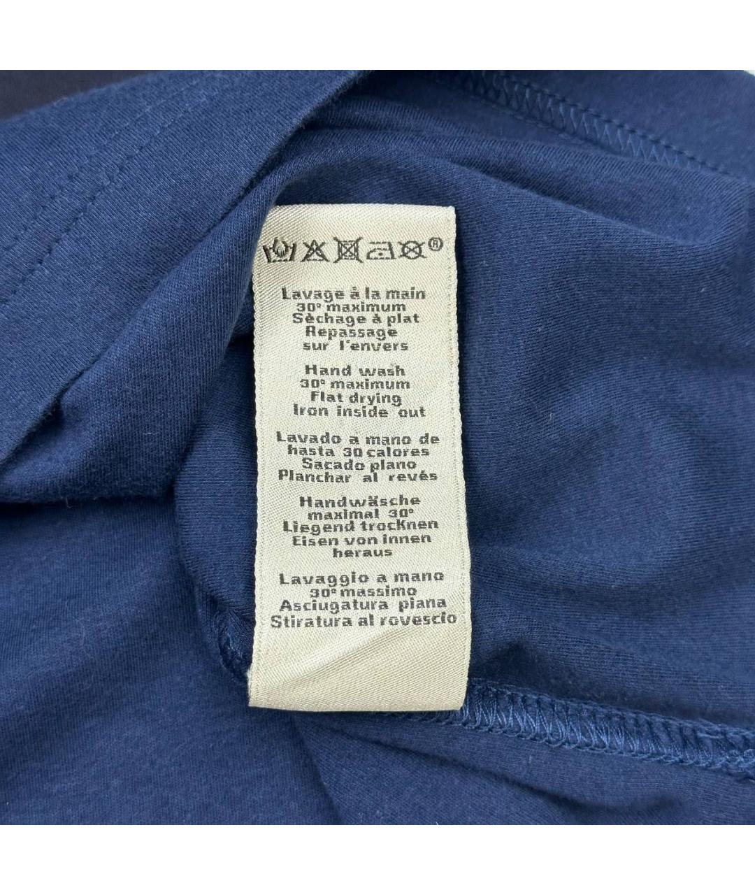 HERMES Темно-синяя хлопковая футболка, фото 6