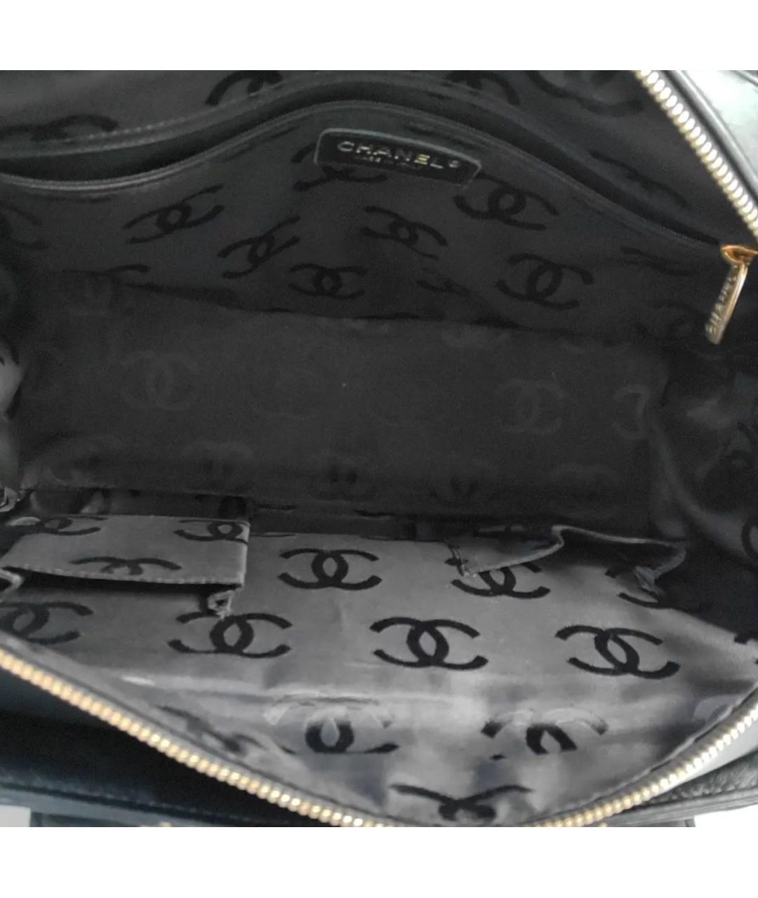 CHANEL Черная кожаная сумка тоут, фото 6