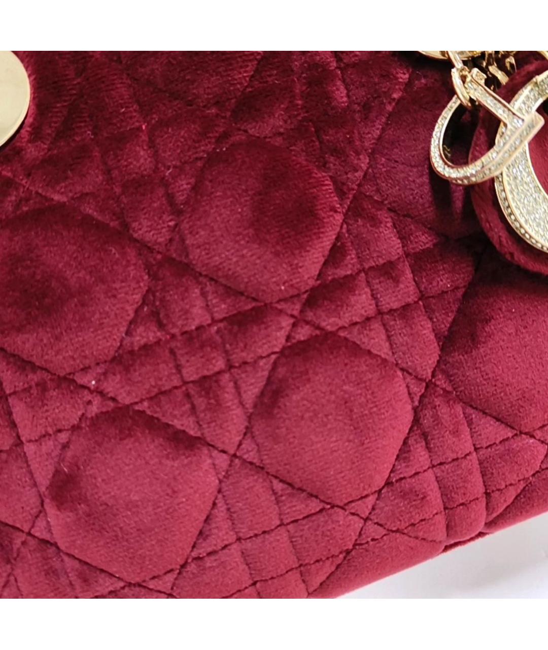 CHRISTIAN DIOR Красная бархатная сумка с короткими ручками, фото 7