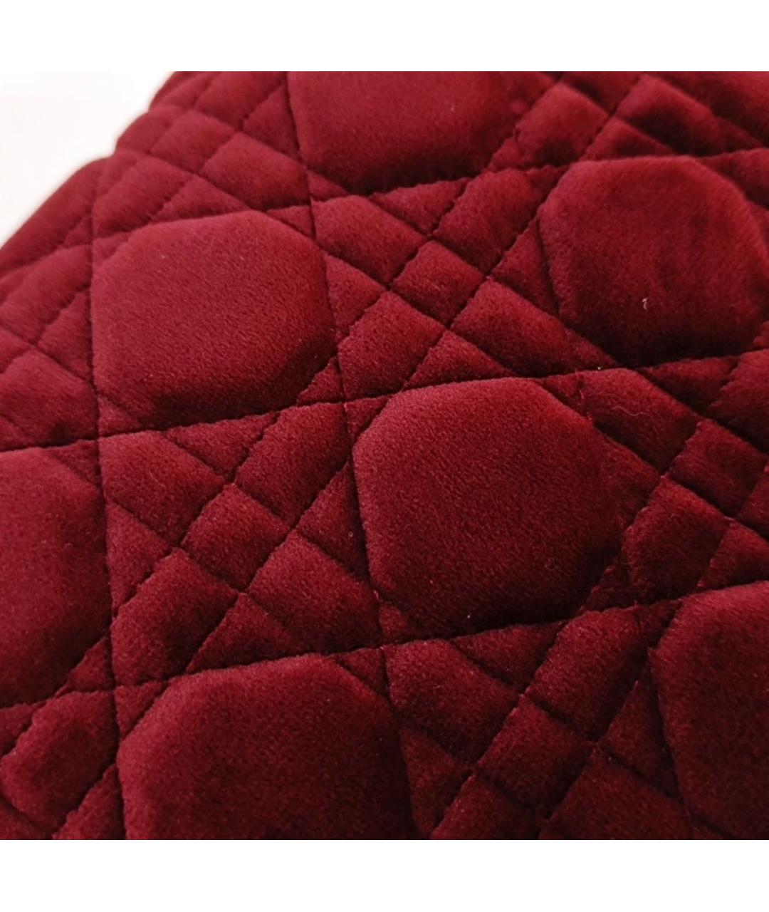 CHRISTIAN DIOR Красная бархатная сумка с короткими ручками, фото 8