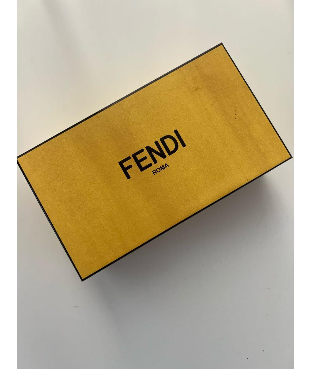 FENDI Золотые металлические солнцезащитные очки, фото 4