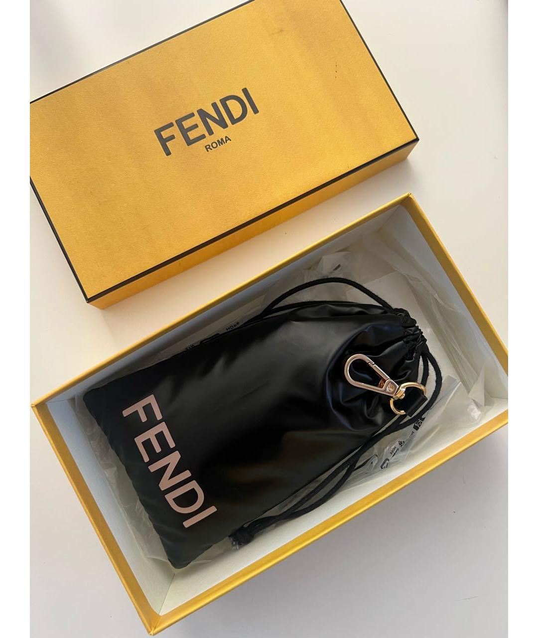 FENDI Золотые металлические солнцезащитные очки, фото 5