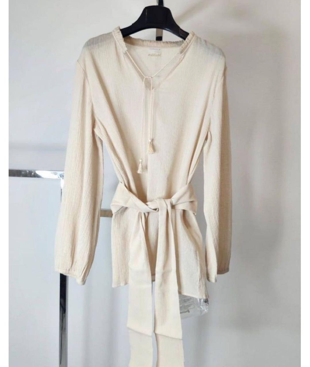 MAX MARA Бежевая хлопковая блузы, фото 7
