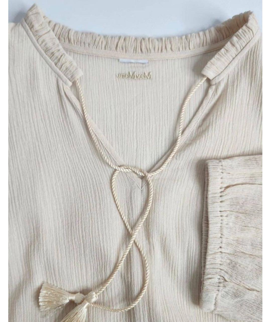 MAX MARA Бежевая хлопковая блузы, фото 6