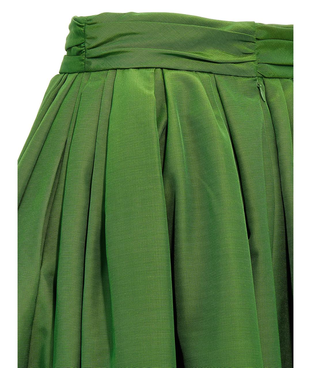 CAROLINA HERRERA Зеленая хлопковая юбка миди, фото 4