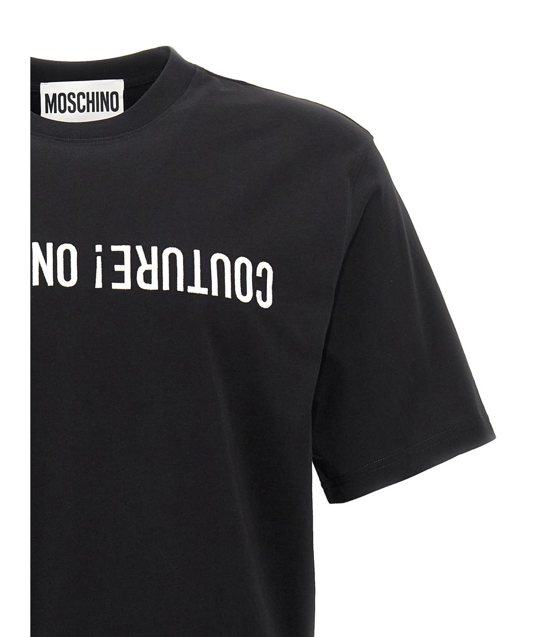 MOSCHINO Черная хлопковая футболка, фото 3