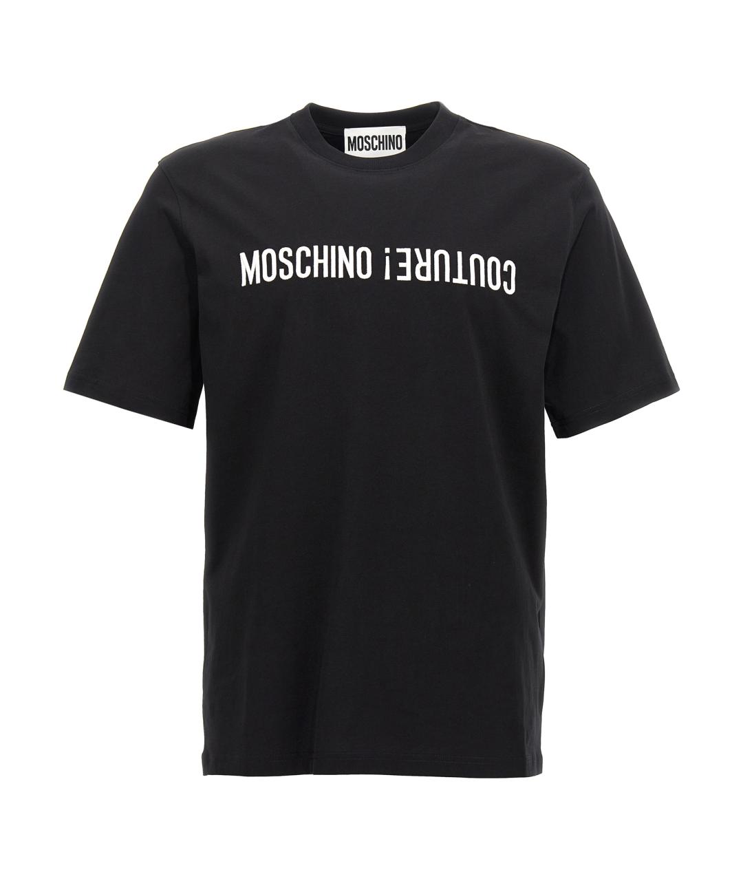 MOSCHINO Черная хлопковая футболка, фото 1