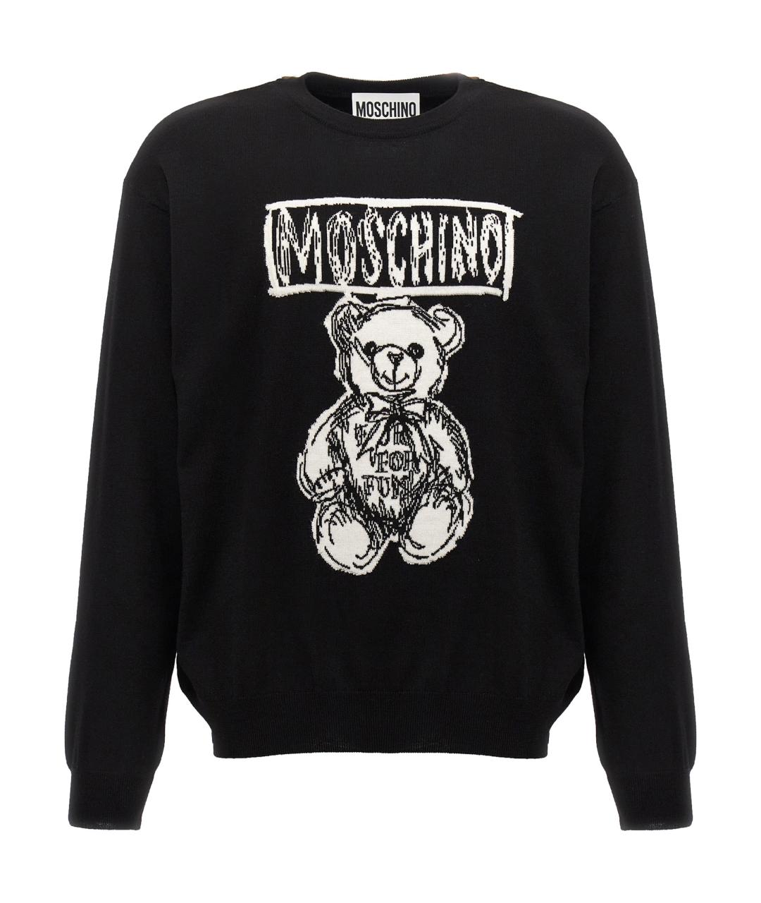 MOSCHINO Черный шерстяной джемпер / свитер, фото 1