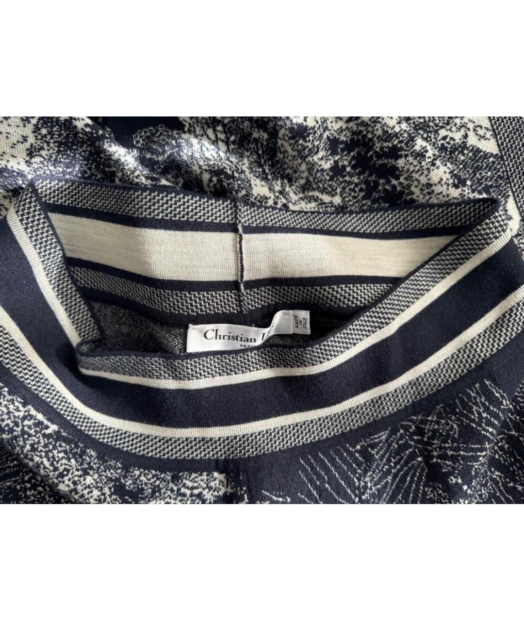 CHRISTIAN DIOR Темно-синие кашемировые прямые брюки, фото 3