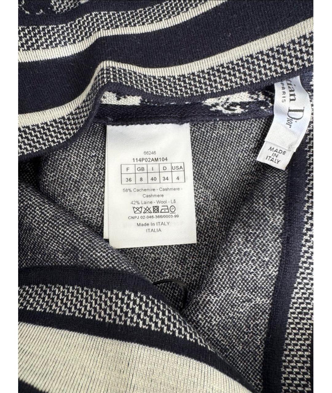 CHRISTIAN DIOR Темно-синие кашемировые прямые брюки, фото 4