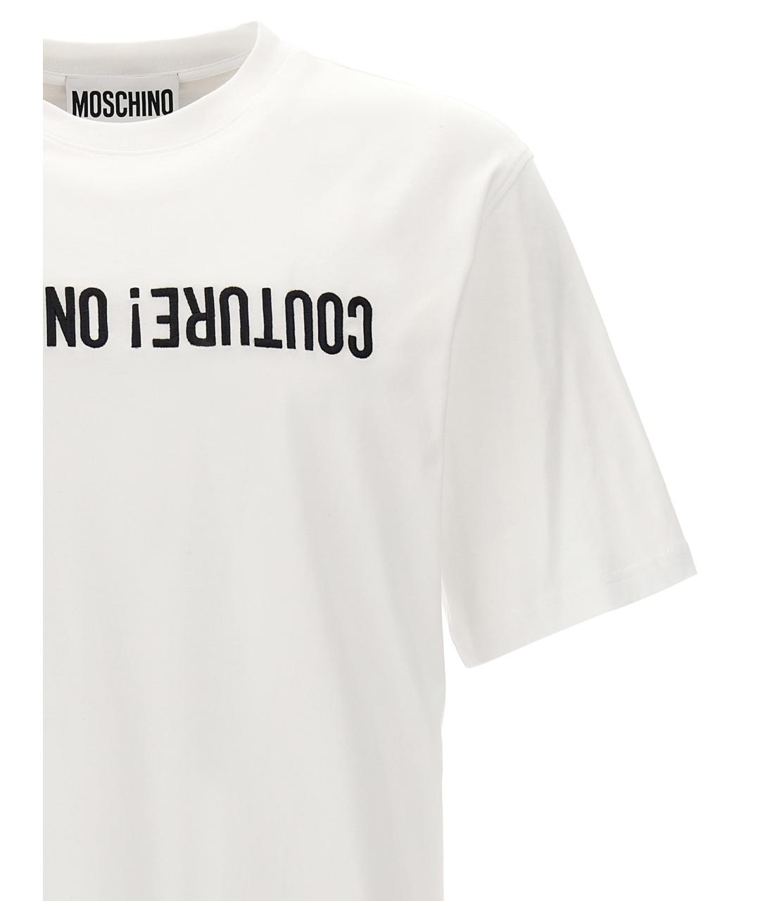 MOSCHINO Белая хлопковая футболка, фото 3
