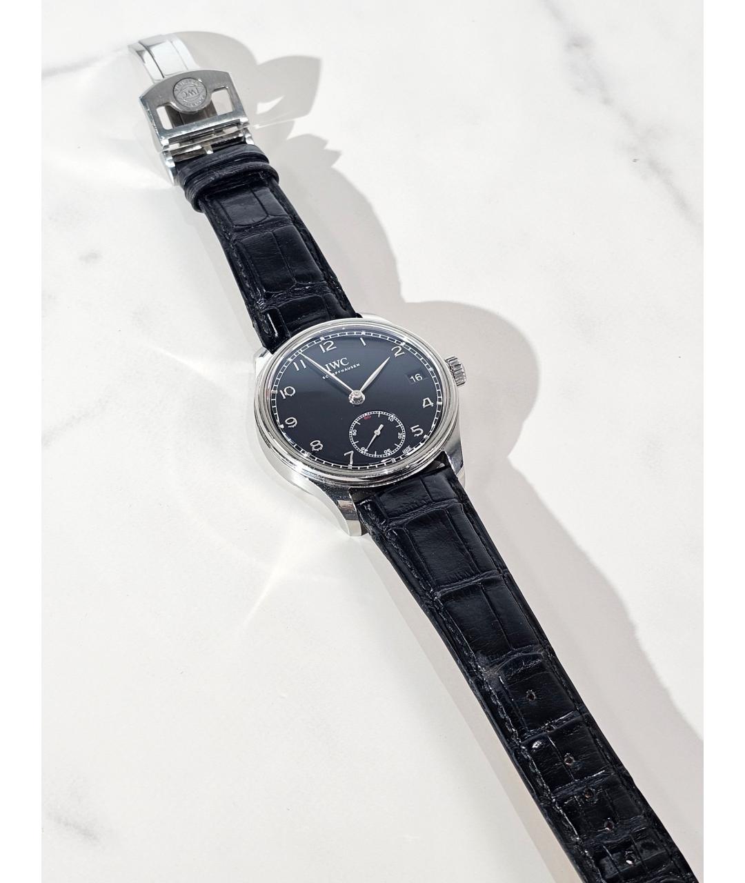 IWC Черные стальные часы, фото 2