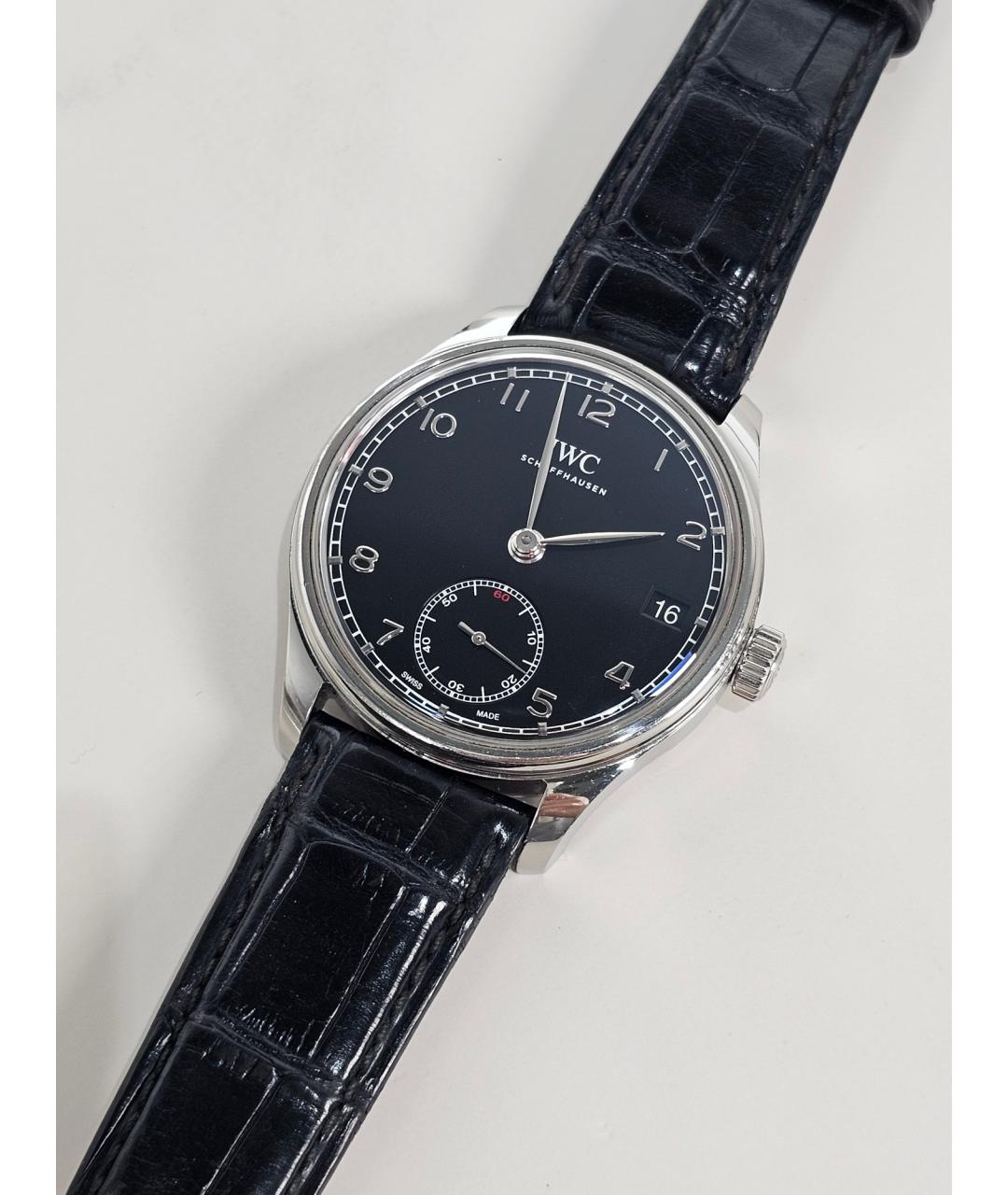 IWC Черные стальные часы, фото 4