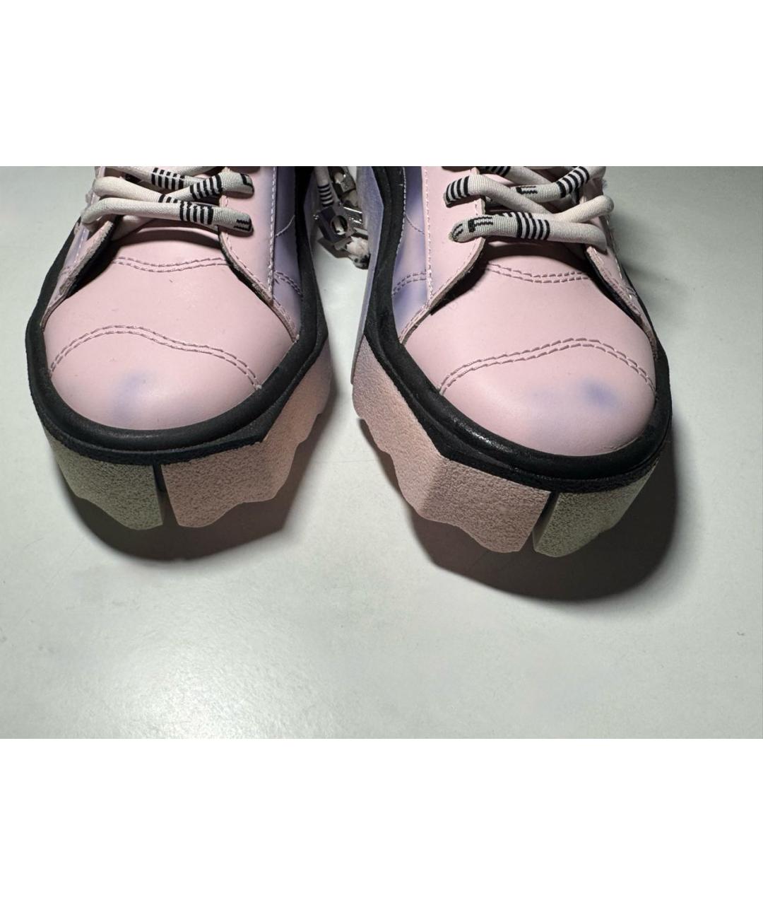 OFF-WHITE Розовые кеды из искусственной кожи, фото 4