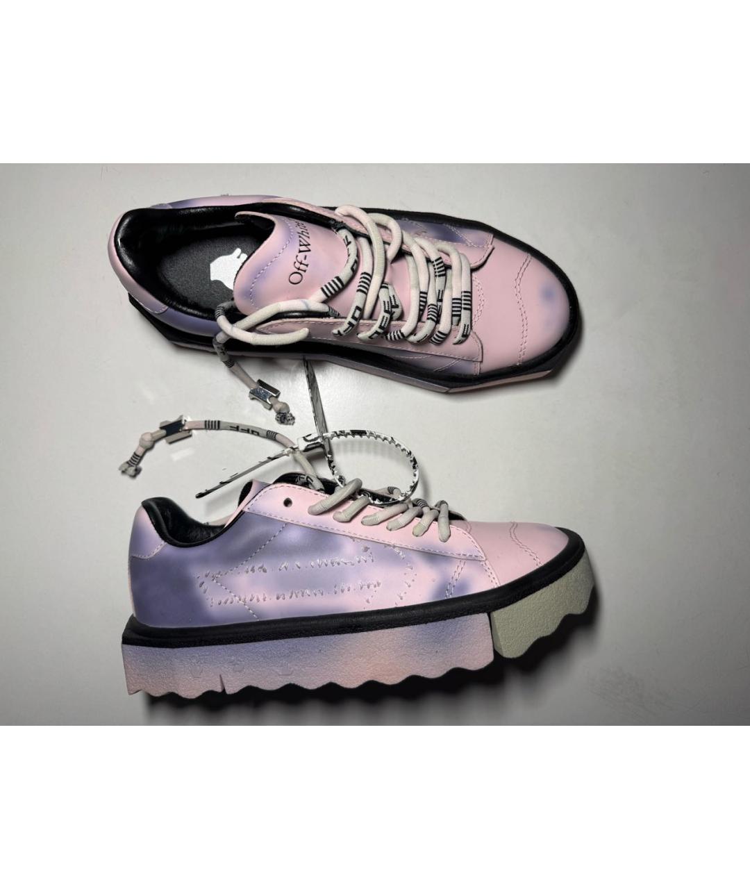 OFF-WHITE Розовые кеды из искусственной кожи, фото 9
