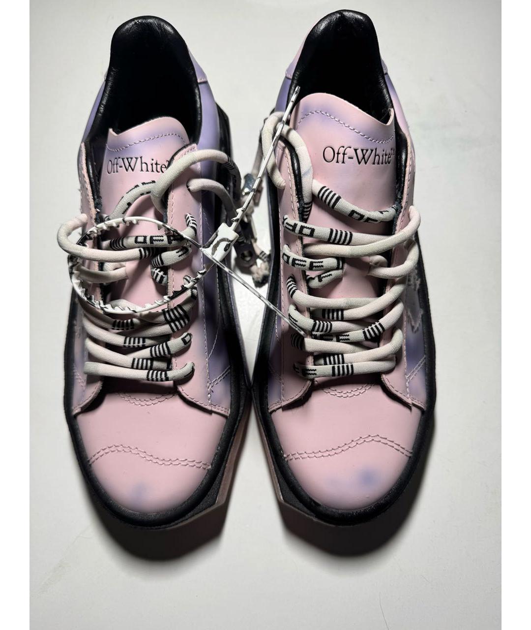 OFF-WHITE Розовые кеды из искусственной кожи, фото 2