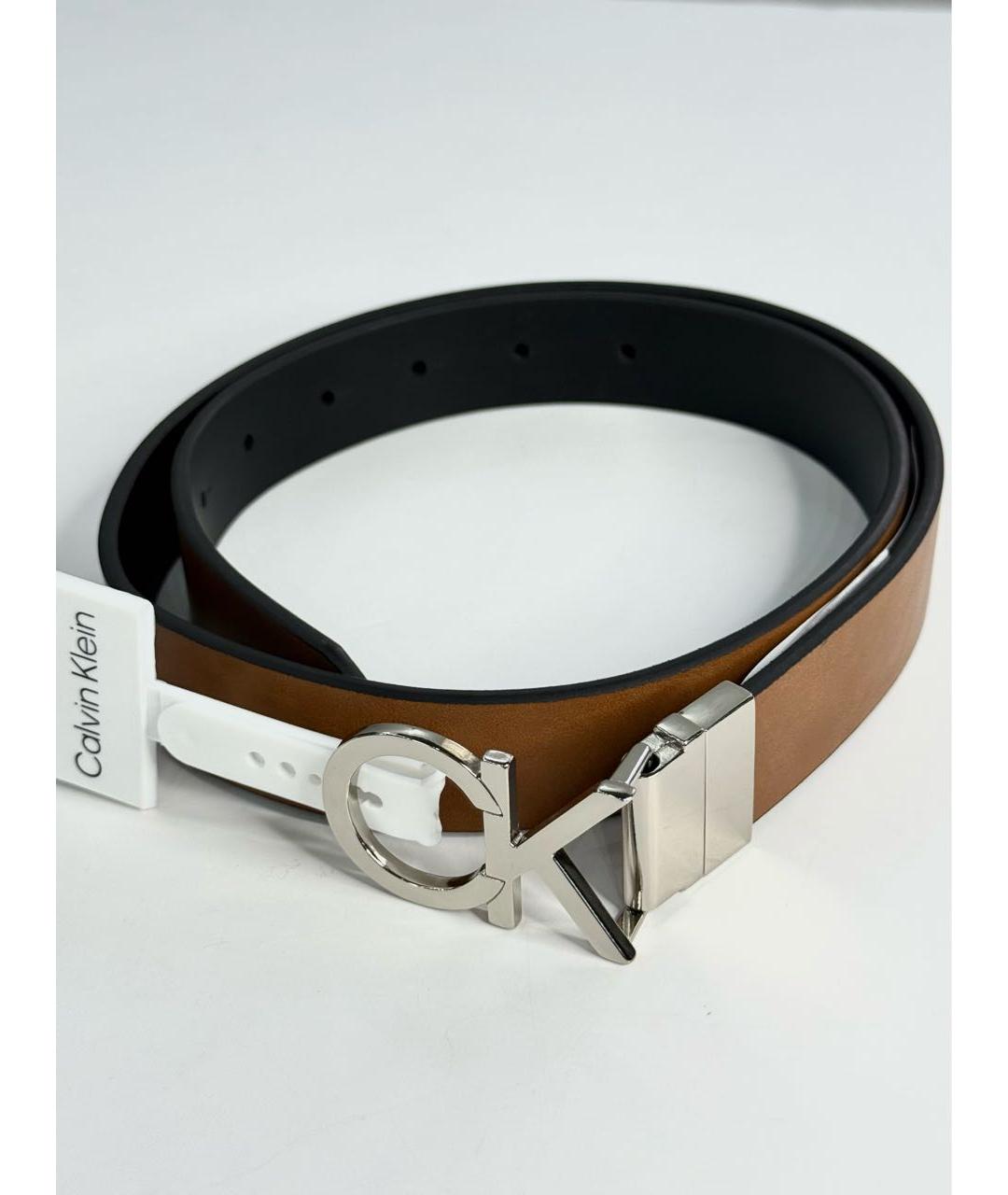 CALVIN KLEIN Черный кожаный ремень, фото 7