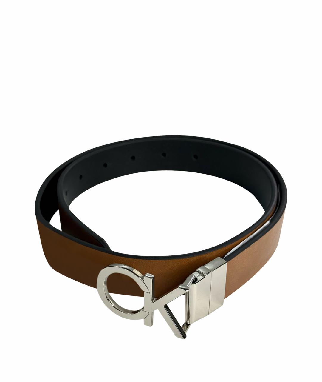 CALVIN KLEIN Черный кожаный ремень, фото 1