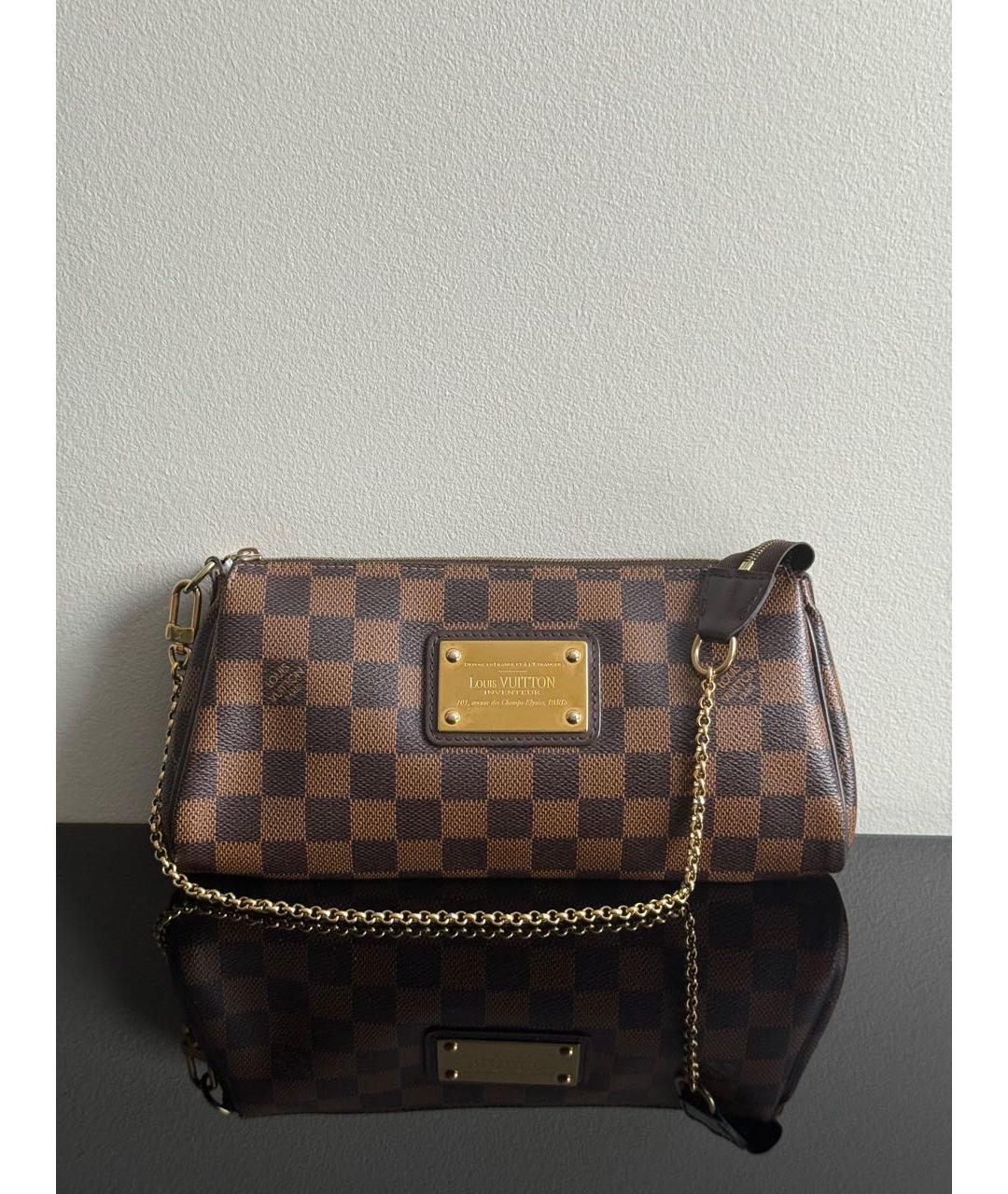 LOUIS VUITTON Коричневая кожаная сумка через плечо, фото 2