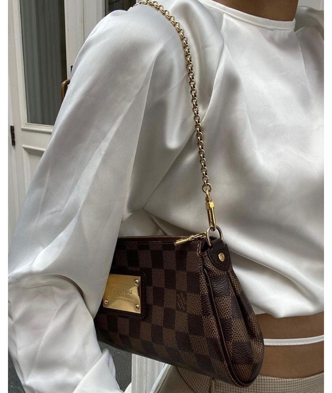 LOUIS VUITTON Коричневая кожаная сумка через плечо, фото 5