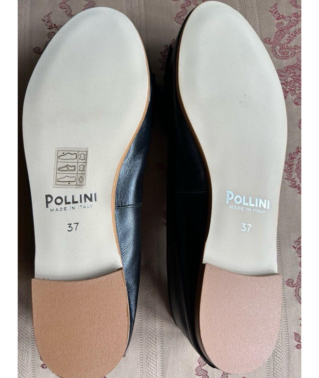 POLLINI Черные кожаные балетки, фото 4