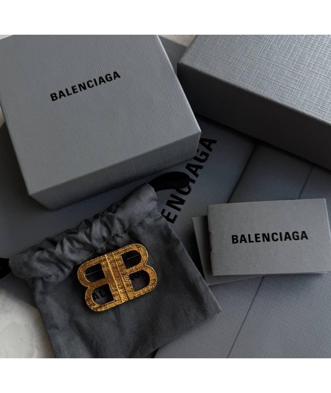 BALENCIAGA Золотая металлическая булавка / брошь, фото 2