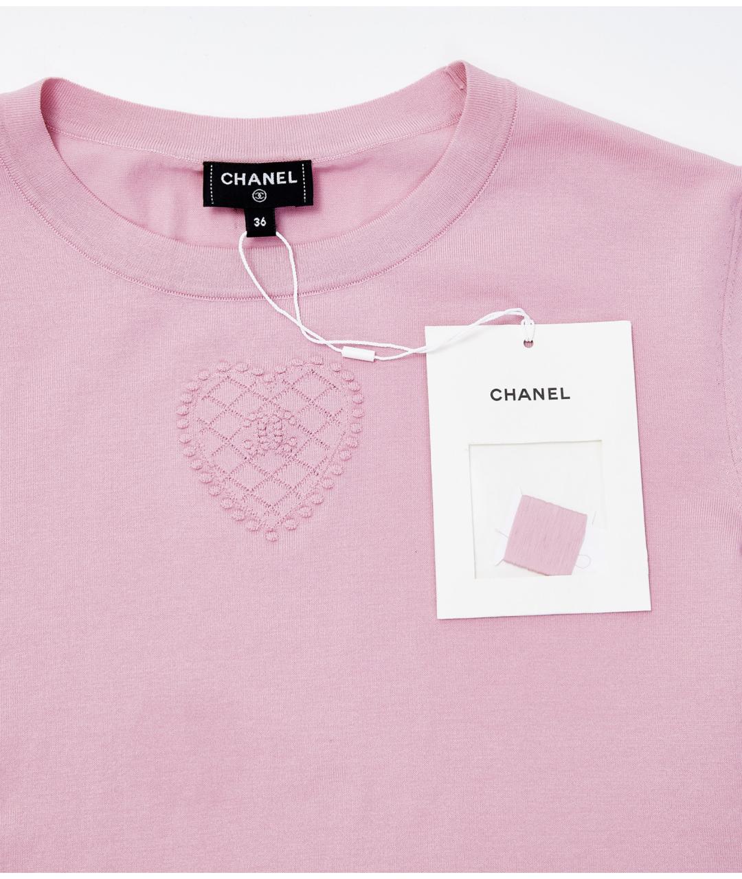 CHANEL Розовая хлопковая футболка, фото 4