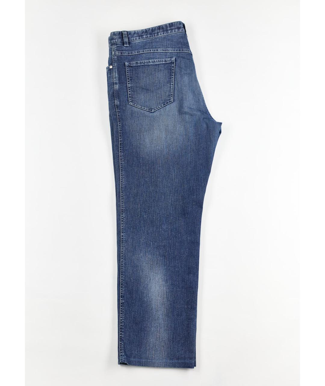 BRIONI Синие хлопко-полиэстеровые прямые джинсы, фото 6