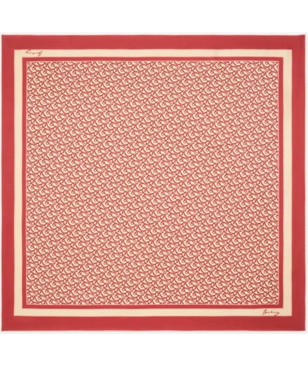 BURBERRY Красный шелковый платок, фото 7