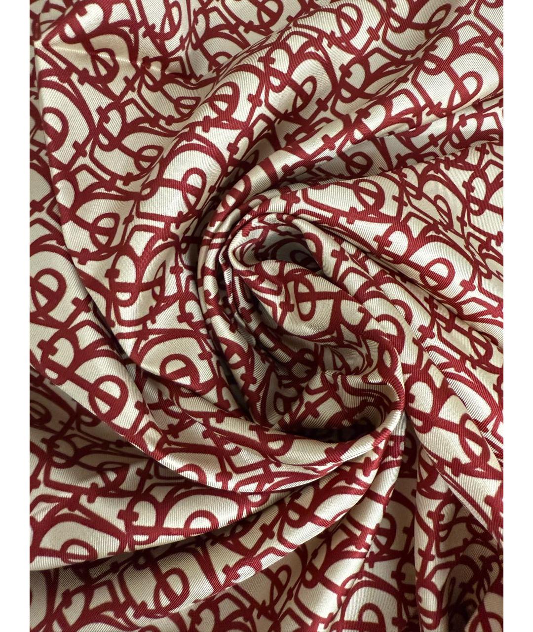 BURBERRY Красный шелковый платок, фото 3