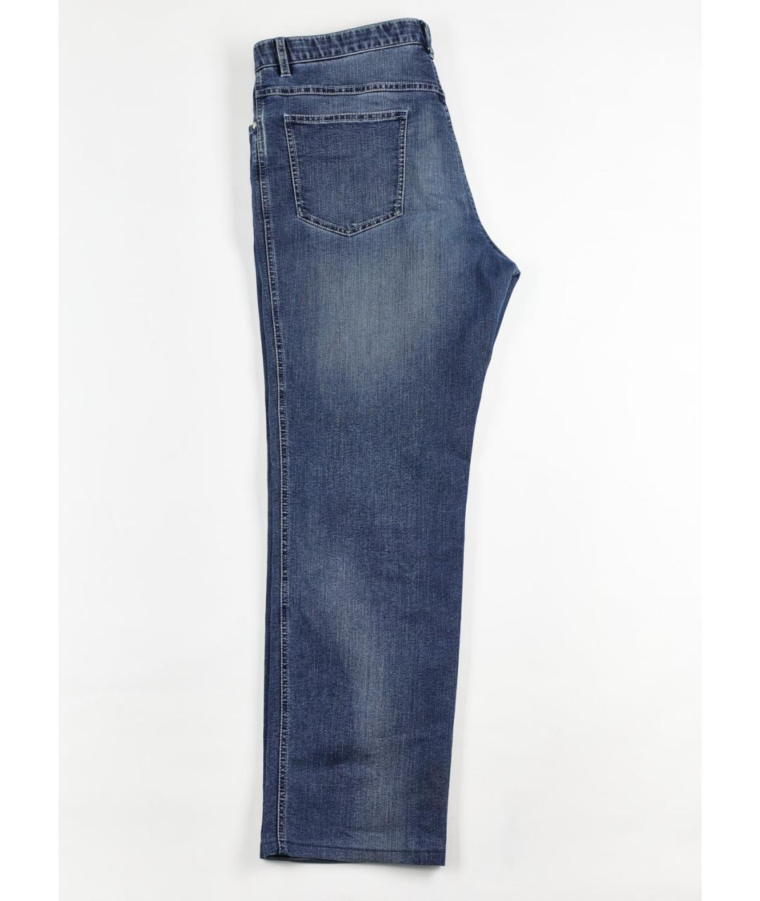 BRIONI Синие хлопко-полиэстеровые прямые джинсы, фото 6