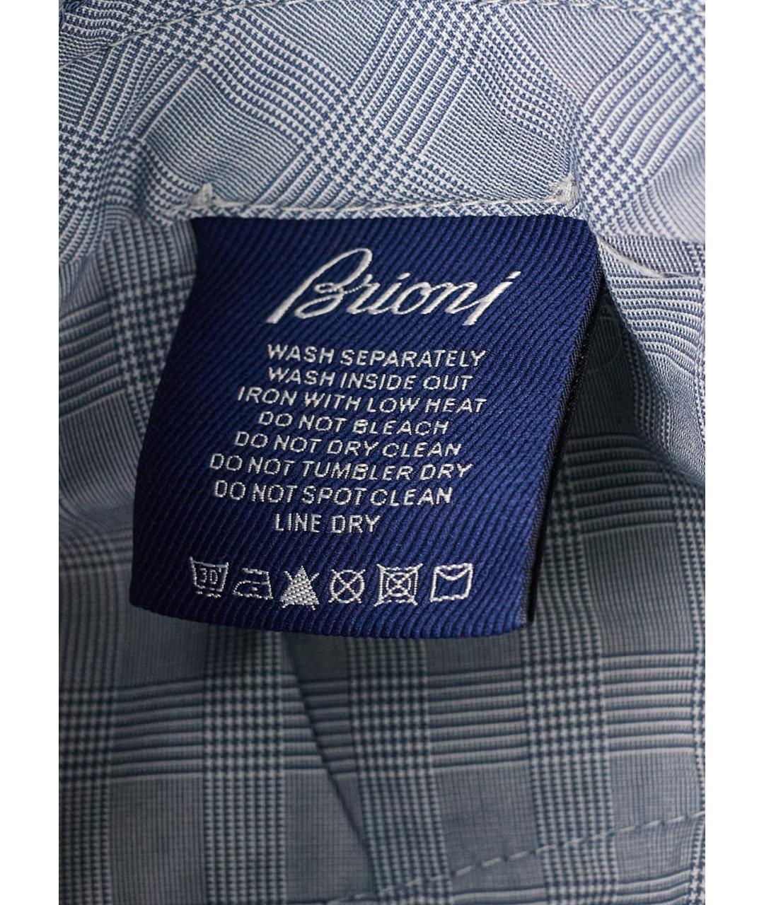 BRIONI Синие хлопко-полиэстеровые прямые джинсы, фото 3